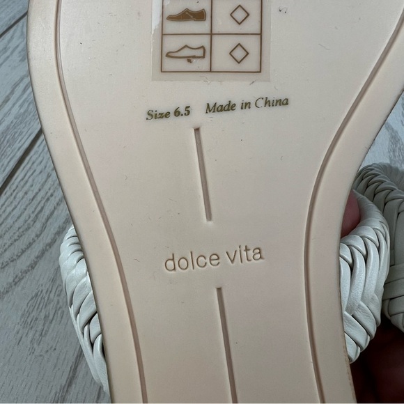 Dolce Vita Women's  Inya Braided Womev Strap Flat Sandals 6.5 Ivory $100 - Picture 7 of 8